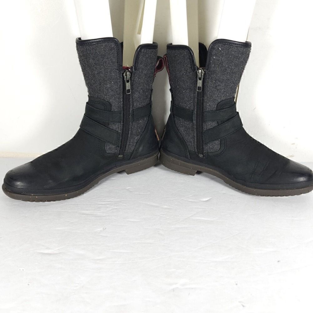 UGG Women's Robbie US 7 Waterproof Side Zip Black Buckle winter Boots - Picture 5 of 12